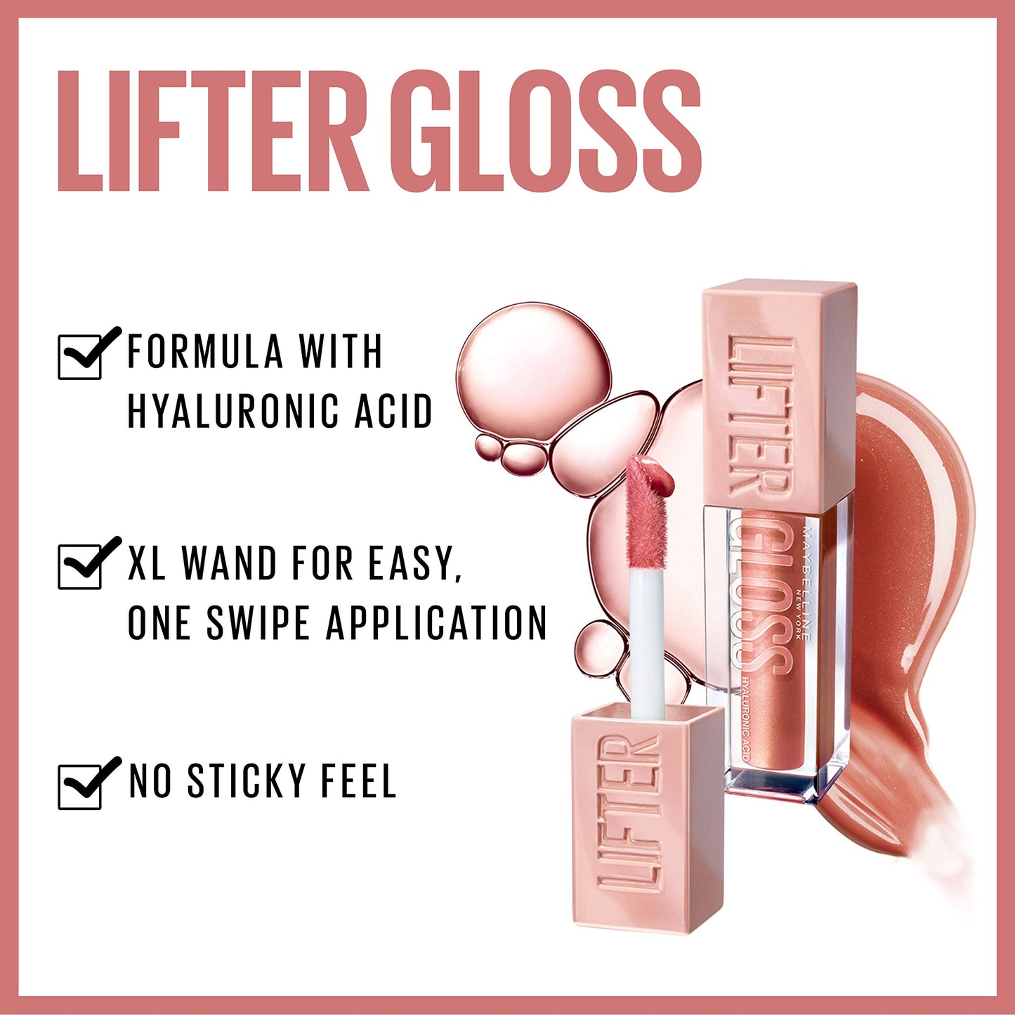 Maybelline New York Lifter Gloss, Hydrating Lip Gloss with Hyaluronic Acid, 5.4 ml, Shade: 002 Ice