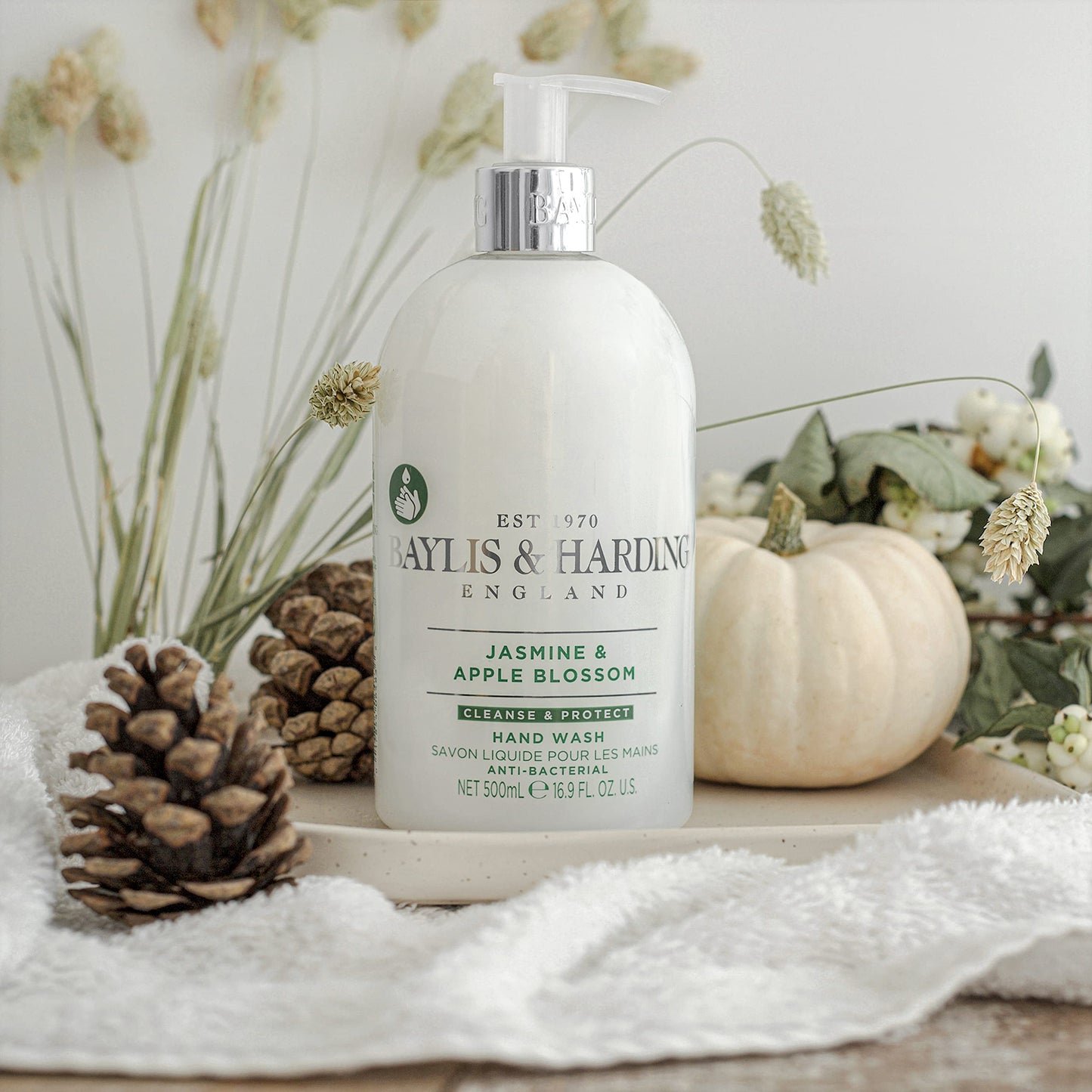 Baylis & Harding Jasmine and Apple Blossom Anti-Bacterial Hand Wash, 500 ml (Pack of 3) - Vegan Friendly