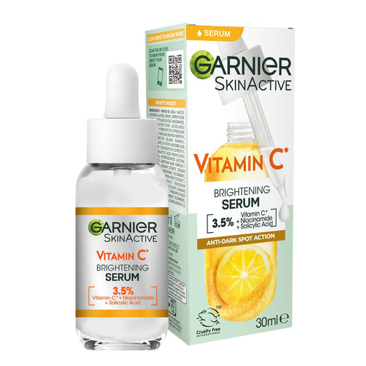 Garnier Vitamin C Serum for Face, Anti-Dark Spots & Brightening Serum, 3.5% Vitamin C, Niacinamide, Salicylic Acid & Lemon Extract, Brightening Serum For Dull, Tired Skin - 30Ml , Pack of 1
